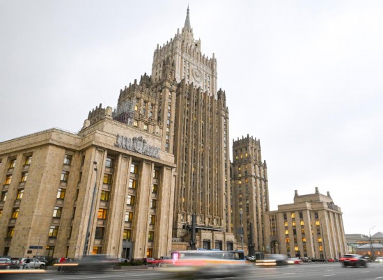 这是11月11日在俄罗斯首都莫斯科拍摄的俄外交部大楼。新华社记者 郝建伟 摄